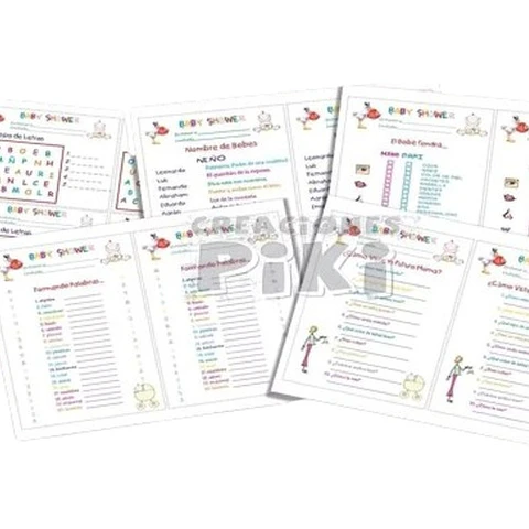 Kit Juegos Baby Shower Pdf + Loteria + Regalo + Full