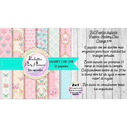 Papeles Digitales Fondos Shabby Chic Rosa Celeste E58