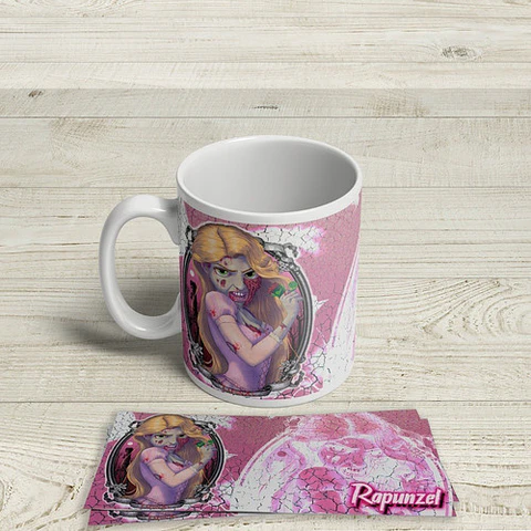 Kit Diseños Plantillas Tazas Princesas Disney Halloween