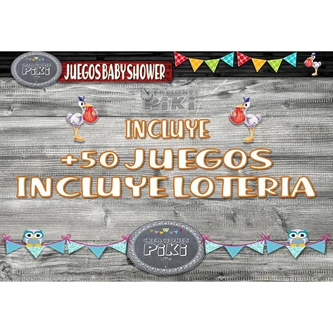 Kit Juegos Baby Shower Pdf + Loteria + Regalo + Full