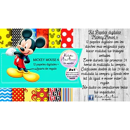 Papeles Fondos Digitales Mickey Mouse 6 Kit Imprimible