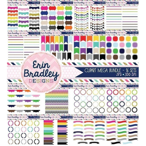 Bundle 2 - Frames, Labels, Guirnaldas, Ribbons Png Completo
