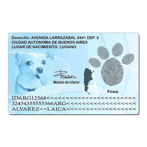 Dni Canino 100 % Editable Formato Psd