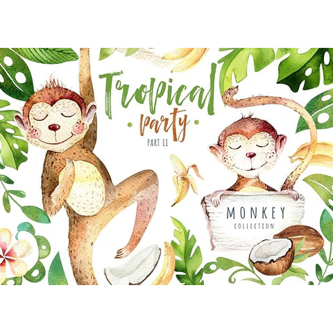 Cliparts Png Monos Selva Tropical Acuarela Watercolor Pa53