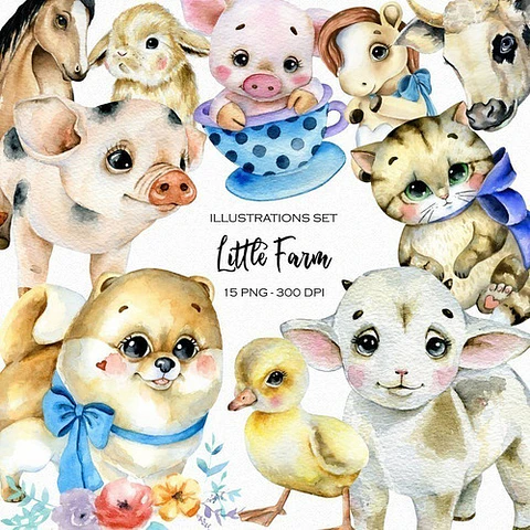 Cliparts Png Animales De La Granja Bb12 Kit Imprimible