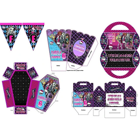 Kit Imprimible Candy Bar Monster High El Mas Completo