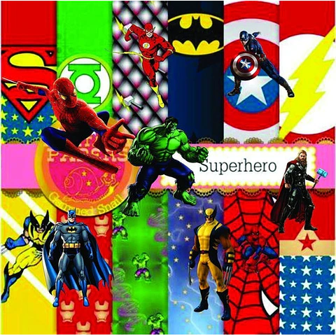 Kit Imprimible Superhéroes 48 Clipart - 12 Fondos