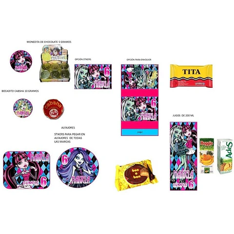 Kit Imprimible Candy Bar Monster High El Mas Completo