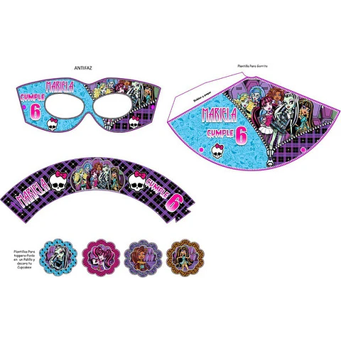 Kit Imprimible Candy Bar Monster High El Mas Completo