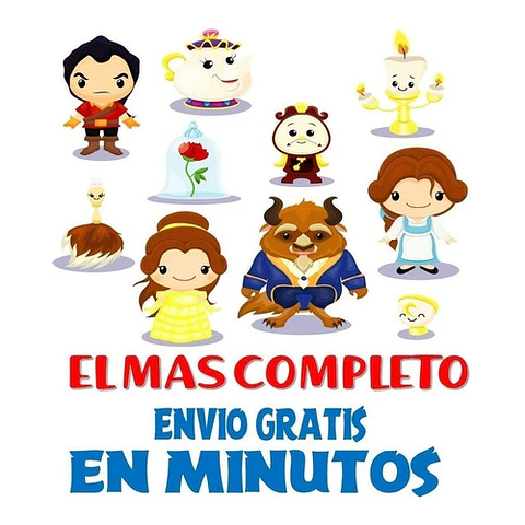 Pack Imágenes Hd Clipart Bella Y Bestia + Vectores + Regalo