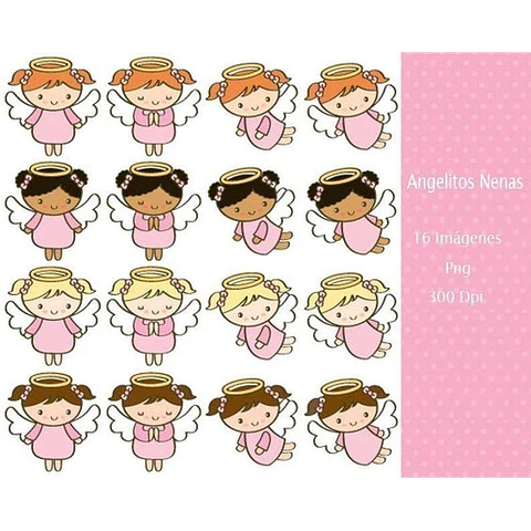 Kit Imprimible Angelitos Nenas 16 Imagenes