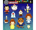 Pack Imágenes Hd Clipart Bella Y Bestia + Vectores + Regalo