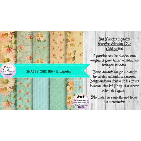 Papeles Digitales Shabby Chic Vintage Rosa Y Beige B16