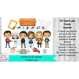 Cliparts Friends Acuarela Kit Imprimibles