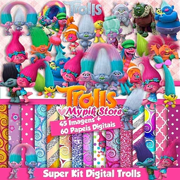 Papeles Y Cliparts Png Digitales Trolls Kit Imprimible