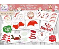 Photo Booth Props Feliz Navidad Digital - Formato Pdf A4