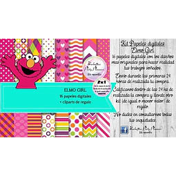 Papeles Fondos Digitales Elmo Niña Kit Imprimible