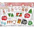 Photo Booth Props Feliz Navidad Digital - Formato Pdf A4