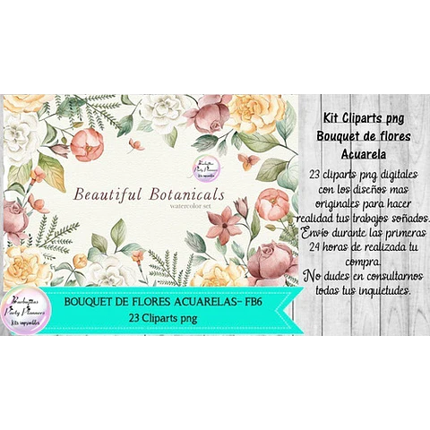 Cliparts Png Bouquet De Flores Acuarela Fb6