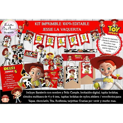 Kit Imprimible Candy Bar Jessie Toy Story 100% Editable