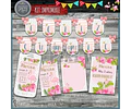Kit Imprimible Candy Bar Flamenco Rosa El Mas Completo