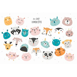 Cliparts Png Papeles Digitales Animales Nórdicos Sonrisas
