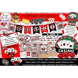 Kit Imprimible Candy Casino 100% Editable