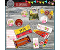 Kit Imprimible Candy Bar Flamenco Rosa El Mas Completo