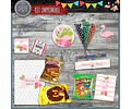 Kit Imprimible Candy Bar Flamenco Rosa El Mas Completo