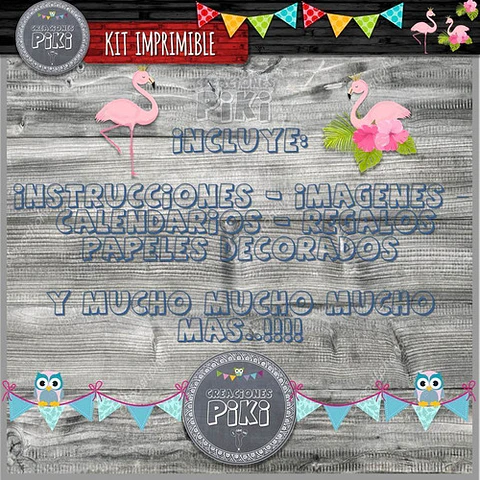 Kit Imprimible Candy Bar Flamenco Rosa El Mas Completo