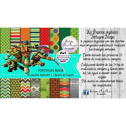 Papeles Fondos Digitales Tortugas Ninja Kit Imprimible