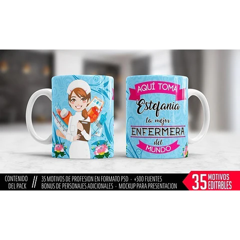 Profesiones Aquí Toma El Mejor Sublimacion Tazas Pack 1