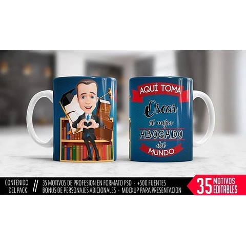 Profesiones Aquí Toma El Mejor Sublimacion Tazas Pack 1