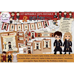 Kit Imprimible Candy Bar Harry Potter 100% Editable