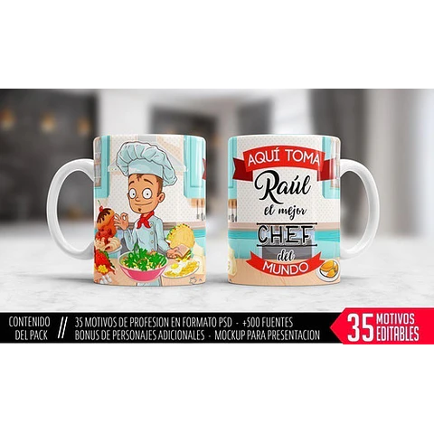 Profesiones Aquí Toma El Mejor Sublimacion Tazas Pack 1
