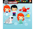 Pack Imágenes Hd Clipart La Sirenita + Vectores + Regalo