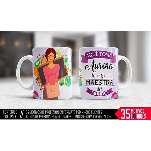Profesiones Aquí Toma El Mejor Sublimacion Tazas Pack 1
