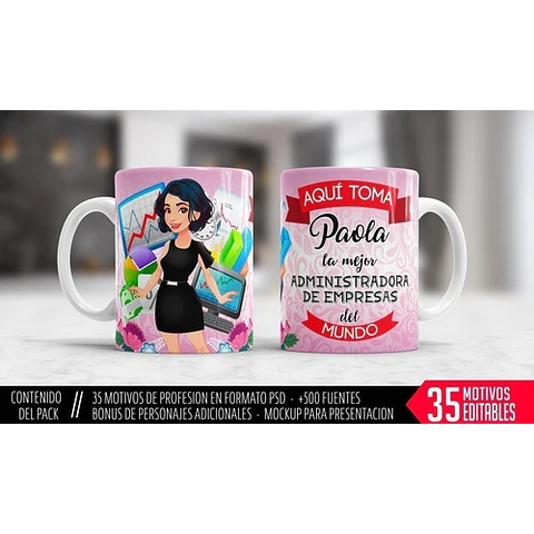 Profesiones Aquí Toma El Mejor Sublimacion Tazas Pack 1