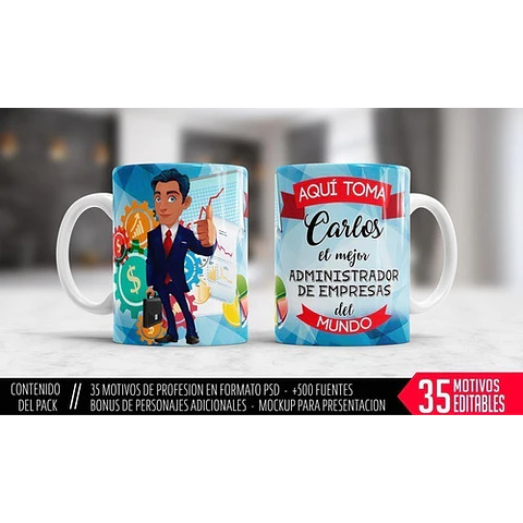 Profesiones Aquí Toma El Mejor Sublimacion Tazas Pack 1