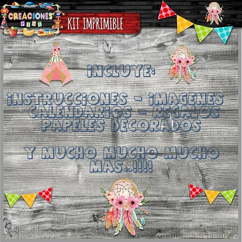 Kit Imprimible Candy Bar Atrapa Sueños Bautismo Completo