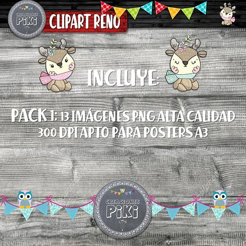 Pack Imágenes Hd Clipart Tierno Invierno Reno Bebe Caperuza