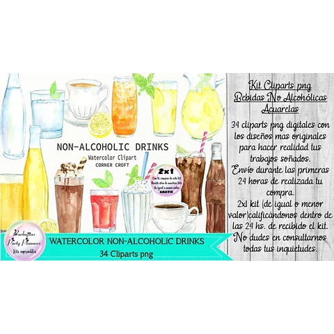 Cliparts Imagenes Png Bebidas Sin Alcohol Acuarela 