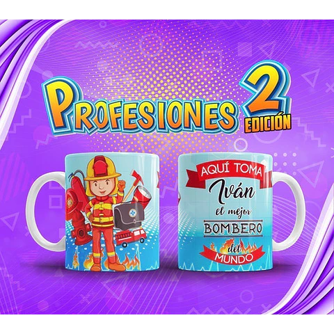 Plantillas Sublimación Tazas - Profesiones Versión 2