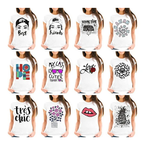160 Diseños Vectores De Remeras Dama Sublimación Serigrafía 