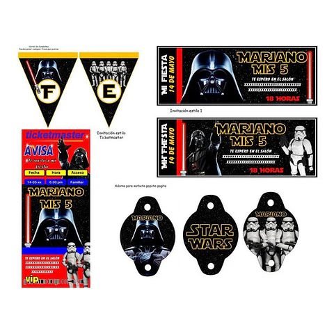 Kit Imprimible Candy Bar Darth Vader El Mas Completo