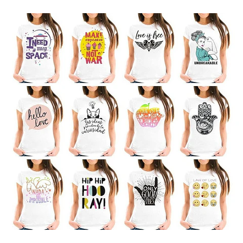 160 Diseños Vectores De Remeras Dama Sublimación Serigrafía 