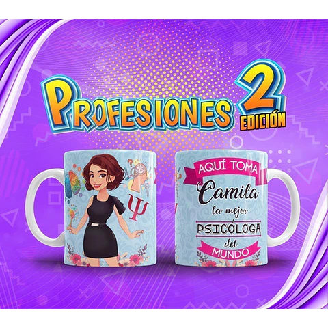 Plantillas Sublimación Tazas - Profesiones Versión 2
