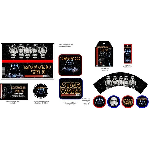 Kit Imprimible Candy Bar Darth Vader El Mas Completo