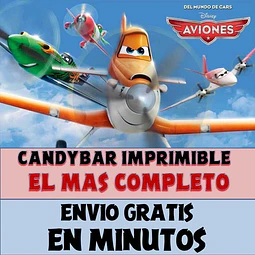 Kit Imprimible Candy Bar Aviones El Mas Completo