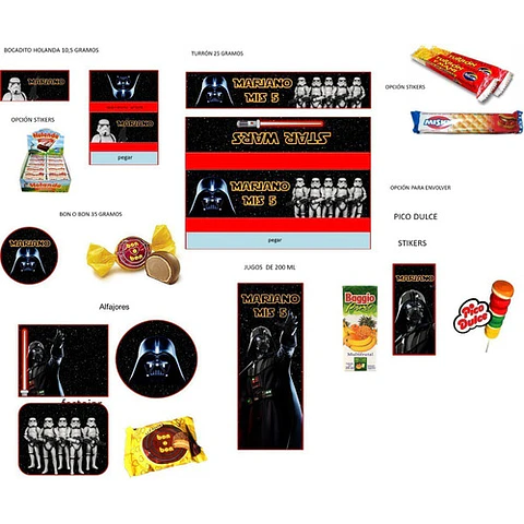 Kit Imprimible Candy Bar Darth Vader El Mas Completo